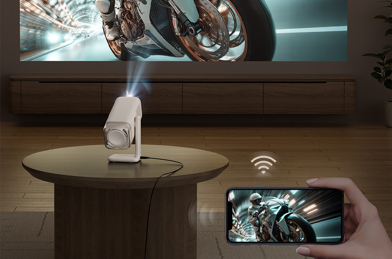 Aurzen Boom Air 1080p Smart Portable Projector Review Screen mirroring